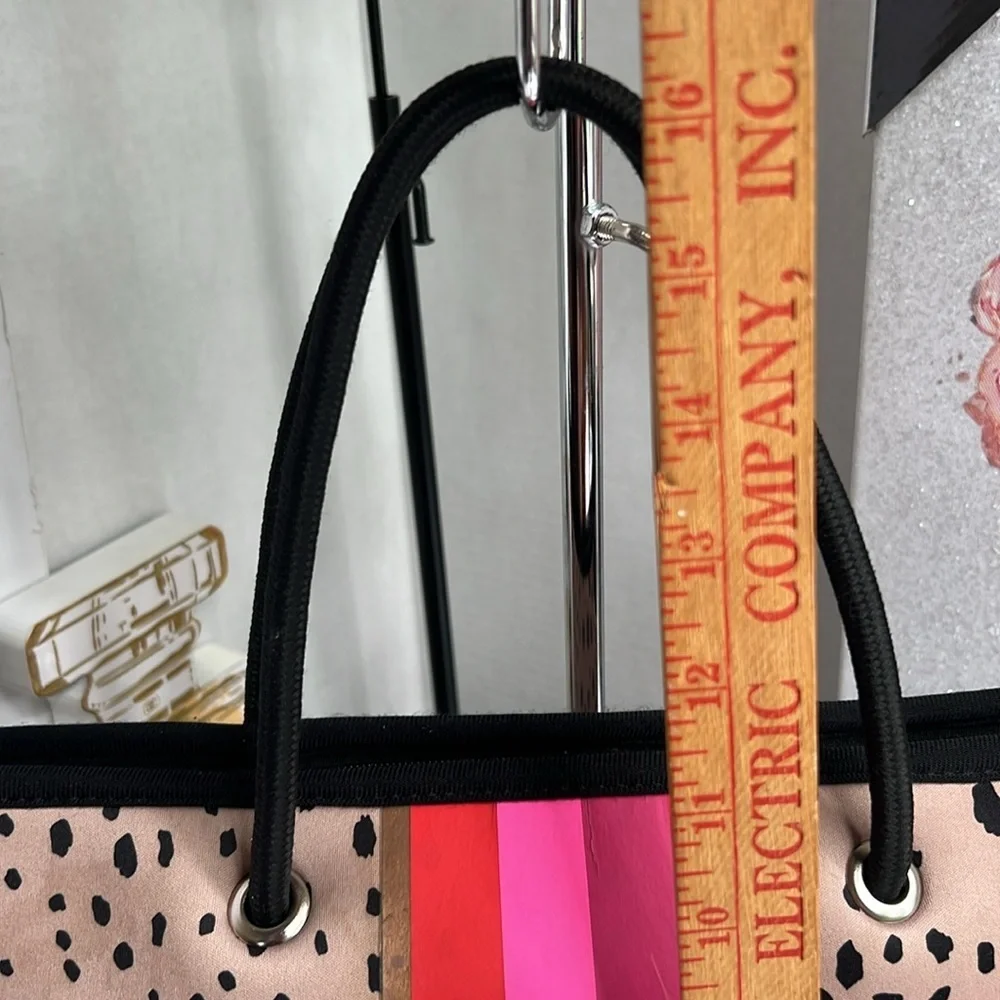 Taylor Gray Neoprene Mini Tote with Leopard Accents like new